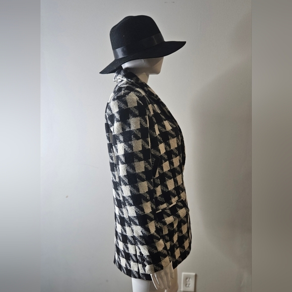 Blank NYC Oversized Houdstooth Print Blazer SZ SM - Picture 3 of 6